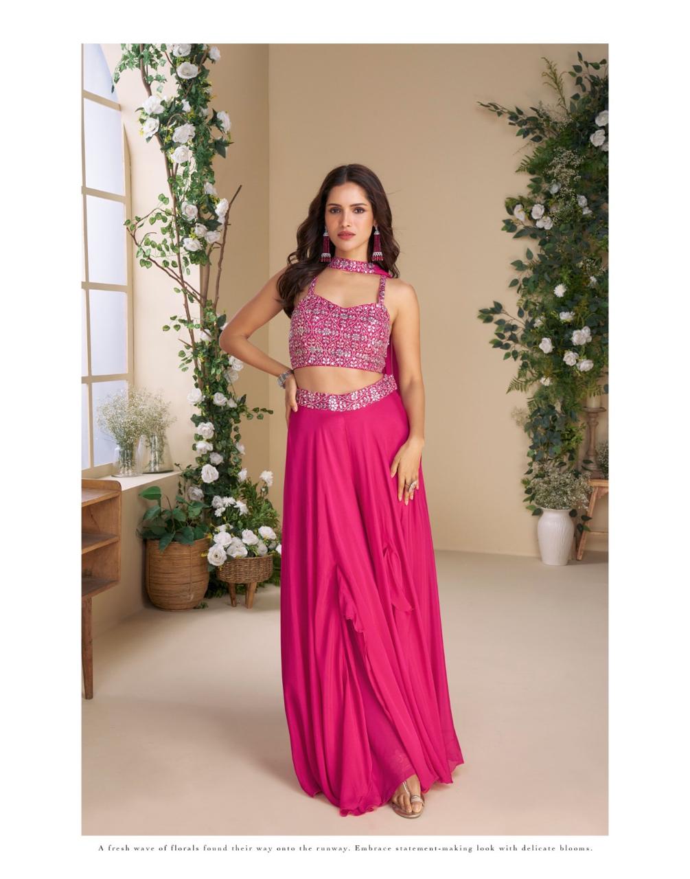 Sayuri Designer Pink Mirror Work Lehenga Set – Rakshabandhan Special